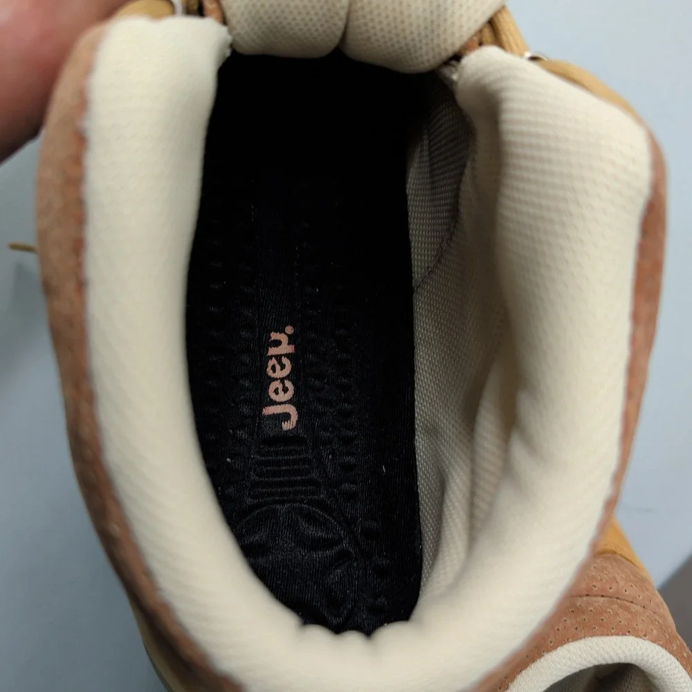 Jeep Tahoe Chamois Mens Hiking Boots Tan Leather Mid Top Skid Resistant 10M
